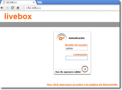 Acceso al router